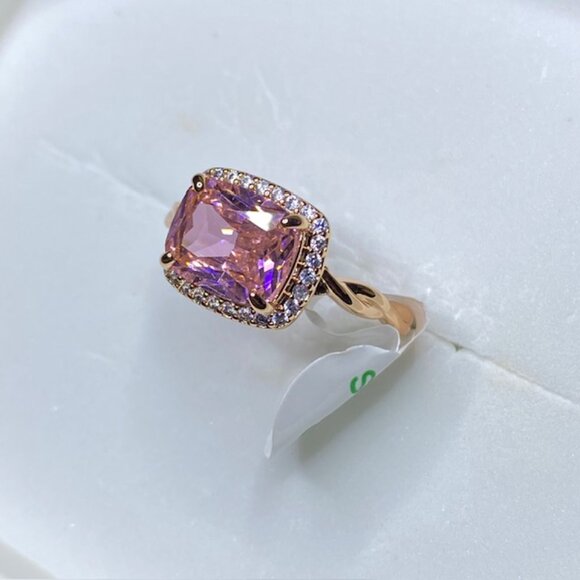 Rose Quartz CZ Statement Ring RBP6633 Brighter than the Moon Size 8 - Picture 2 of 6